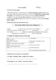 English Worksheet: review 7th form