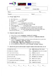 English Worksheet: Worksheet