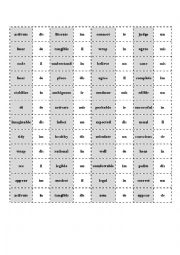 English Worksheet: negative prefixes domino