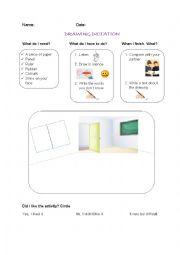 English Worksheet: Drawing dictation