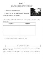 English Worksheet: Rebecca, chapter 5