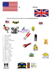 English Worksheet: American vs British