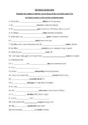 English Worksheet: REVISION ON PRESENT TENSES