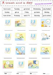 English Worksheet: A week and a day