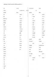English Worksheet: irregular verbs match quiz