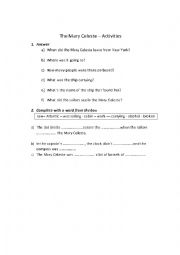 English Worksheet: The Mary Celeste