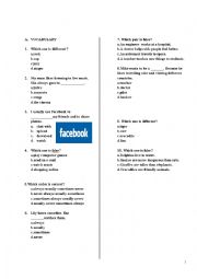 English Worksheet: Multiple Choice Test for Elementary