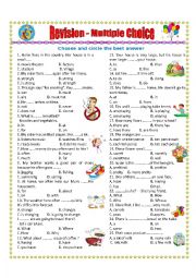 English Worksheet: MULTIPLE CHOICE REVISION