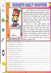 English Worksheet: DAILY ROUTINES