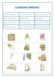 English Worksheet: Classroom Commands