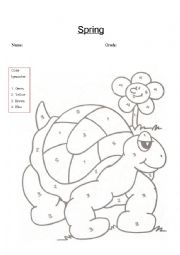 English Worksheet: Color by number