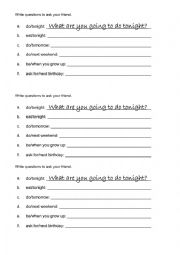 English Worksheet: What are yougoing to do