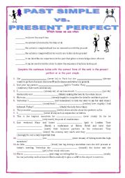 English Worksheet: GRAMMAR REVISION - PRESENT PERFECT & PAST SIMPLE