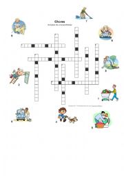 English Worksheet: Chores - crossword