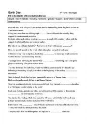 English Worksheet: Earth Day 