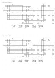 English Worksheet: CROSSWORD NUMBERS