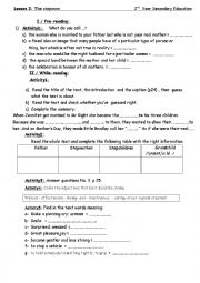 English Worksheet: The Stepmom