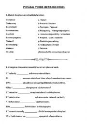 English Worksheet: Phrasal verbs