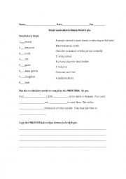 English Worksheet: An Ordinary Man    Test and Writing Assignment