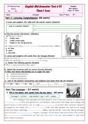 English Worksheet: tes t01- 9th form
