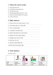 English Worksheet: Present simple