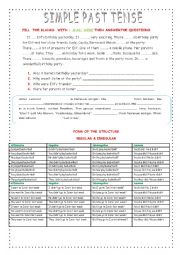 English Worksheet: simple past 