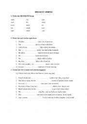 English Worksheet: Present simple