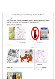 English Worksheet: Lesson 5 Safety at home ( 9th form )