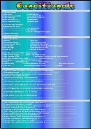 English Worksheet: conditionals