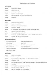 English Worksheet: conversation in the classroom