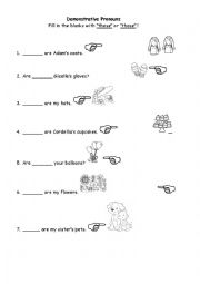 English Worksheet:  Those or these