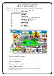 English Worksheet: there is and there are