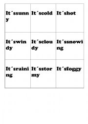 English Worksheet: Weather Childrens Memory Game (18 matching words)