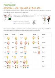 English Worksheet: Pronouns - Personal