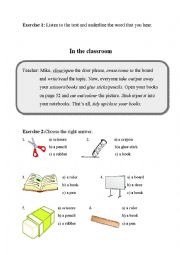 English Worksheet: In the classroom