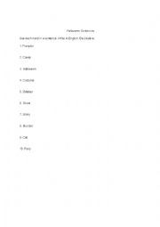 English Worksheet: Halloween Sentences