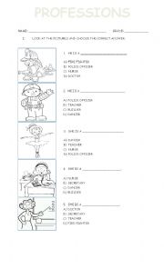 English Worksheet: PROFESSIONS