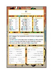 English Worksheet: BE - Graffiti-style Grammar Guide