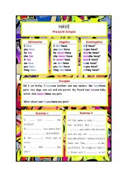 English Worksheet: Have-Graffiti-style Grammar Guide