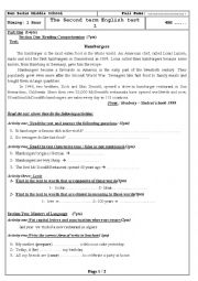 English Worksheet: 4MS-Test1 2017