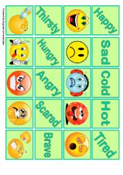 English Worksheet: Feelings Memory game