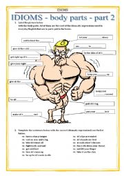 English Worksheet: IDIOMS 9 - BODY PARTS part 2