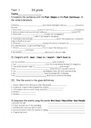 English Worksheet: Grammar,vocabulary and reading exercises