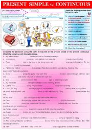 Grammar PRESENT SIMPLE vs CONTINUOUS  + exercices