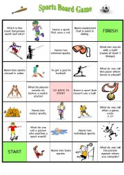 English Worksheet: Sports boardgame