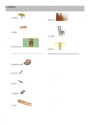 English Worksheet: school
