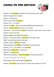 English Worksheet: going to the movies!