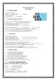 English Worksheet: SONG TO PRACTICE USED TO (PET SHOP BOYS)