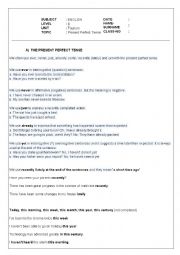 English Worksheet: Present Perfect Simple