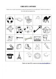 English Worksheet: Create a story - past simple game